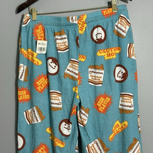 Mad Engine Maruchan Noodles Pajamas Pants Lounge Men Size L Elastic Pattern Logo - Picture 4 of 12